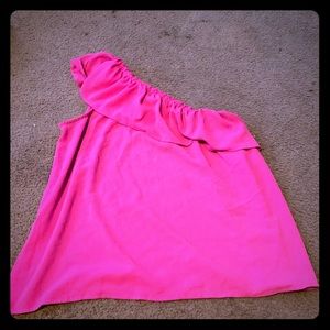 Pink one shoulder blouse